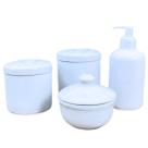 Kit higiene bebê 4 pçs Off White Porcelana Molhadeirac/Tampa