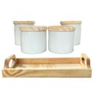 Kit higiene bebê 5 pçs - Bandeja e potes - Porcelana Branca