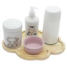 Kit higiene bebê 5 peças Safari - Molh Red Rosa - Porcelana