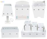 Kit Higiene Bebê 8 peças com Passa Fita em Madeira