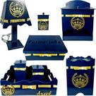 Kit Higiene bebê 8 peças Passa Fita - AZUL MARINHO DE COROA