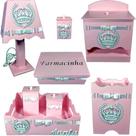Kit Higiene bebê 8 peças Passa Fita - ROSA BB COROA BRANCA