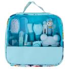 Kit Higiene Bebê Azul Bolsa Termômetro Digital Colher