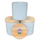 Kit higiene bebê Bus Light Year 3 potes Porcelana Tampa Pinus