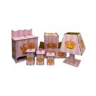 Kit Higiene Bebê com Abajur 7 Peças em Madeira Mdf Adesivado Kit Higiene Bebê com Abajur 7 Peças em Madeira Mdf Adesivado