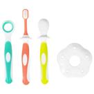 Kit Higiene Bebê Dental Buba Primeiros Dentinhos Escova Limpador Massageador Mais 6 Meses