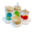 Kit Higiene Bebê Dino Baby c/bandeja nuvem branca Kit Higiene Bebê Dino Baby c/bandeja nuvem branca