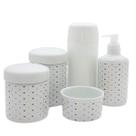 Kit higiene bebê e lavabo Poá Colorido 5 pçs Tudo Porcelana
