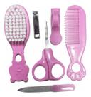 Kit Higiene Bebê Escova Pente Lixa Tesoura Cortador Unha RS