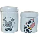 Kit higiene bebê Fazendinha 2 potes - Porcelana