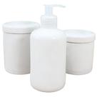Kit Higiene Bebê Lavabo 3 Peças em Porcelana Branca de Alta Qualidade