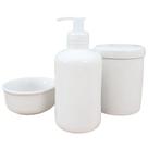 Kit Higiene Bebê Lavabo 3 Peças em Porcelana Branca de Alta Qualidade
