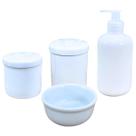 Kit higiene bebê Lavabo 4 pçs Off White - Tudo Porcelana