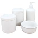 Kit Higiene Bebê Lavabo 4 peças - Porcelana Branca