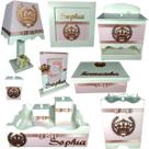 Kit Higiene bebê Mdf 10 peças menina - ROSÊ DE COROA