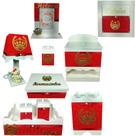 Kit Higiene bebê Mdf 10 peças - VERMELHO COM BOLINHAS DE COROA