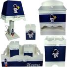 Kit Higiene bebê Mdf 7 pçs menino - ASTRONAUTA AZUL MARINHO