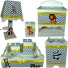 Kit Higiene bebê Mdf 7 pçs - SAFARI CHEVRON CINZA