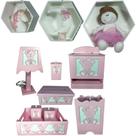 Kit Higiene bebê mdf 8 pçs + 3 Nichos Brancos - URSINHA ROSA (Pronta Entrega) Kit Higiene bebê mdf 8 pçs + 3 Nichos Brancos - URSINHA ROSA (Pronta Entrega)