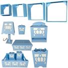 Kit Higiene bebê mdf 8 pçs + 4 Nichos Azul - COROA AZUL (Pronta Entrega) Kit Higiene bebê mdf 8 pçs + 4 Nichos Azul - COROA AZUL (Pronta Entrega)