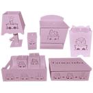 kit higiene bebe mdf decorado 8 pçs - SAFARI ROSA