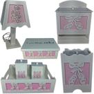kit higiene bebe mdf decorado 8pçs - BAILARINA MENINA