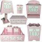 kit higiene bebe mdf decorado 8pçs - COROA ROSA BB