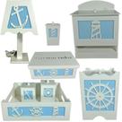 kit higiene bebe mdf decorado 8pçs - MARINHEIRO