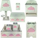 kit higiene bebe mdf decorado 8pçs - NUVEM MENINA