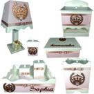 Kit Higiene bebê Mdf menina 8 pçs - ROSÊ DE COROA Kit Higiene bebê Mdf menina 8 pçs - ROSÊ DE COROA