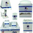 Kit Higiene bebê Mdf menino 7 pçs - ASTRONAUTA CHEVRON CINZA