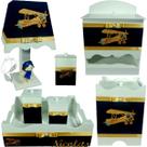 Kit Higiene bebê Mdf menino 7 pçs - AZUL MARINHO AVIADOR