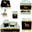Kit Higiene bebê Mdf menino 7 pçs - AZUL MARINHO DE CAVALO