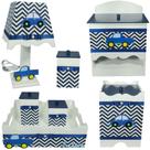 Kit Higiene bebê Mdf menino 7 pçs - CARRINHOS CHEVRON