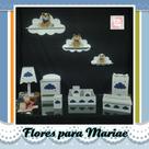 Kit Higiene Bebe Mdf Nuvem Azul Marinho + 3 Nichos Nuvem Brancos