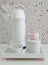 Kit Higiene Bebê Menina K012 Moderno Térmica Banho Porcelana Bandeja Rosa