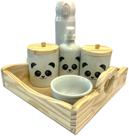 Kit Higiene Bebê Panda Porcelana com Garrafa Térmica