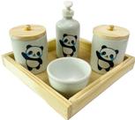 Kit Higiene Bebê Pandinha Menino Porcelana