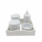 Kit Higiene Bebê Porcelana Bandeja Mdf 5pçs Kit Higiene Bebê Porcelana Bandeja Mdf 5pçs
