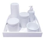 Kit Higiene bebê porcelana garrafa térmica 250 ml potes bandeja menino menina maternidade neutro