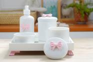 Kit Higiene Bebê Porcelana Moderno Quarto Menina Cuidados Maternidade K014 Rosa