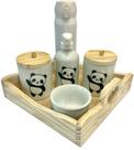 Kit Higiene Bebê Porcelana Pandinha Menino com Garrafa Térmica Kit Higiene Bebê Porcelana Pandinha Menino com Garrafa Térmica