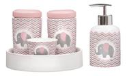Kit Higiene Bebê Porta Algodão Banheiro Quarto Elefante Bb