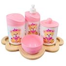 Kit Higiene Bebê Ursinha Princesa c/bandeja nuvem crua