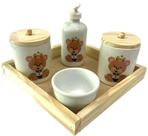 Kit Higiene Bebê Ursinho Príncipe Menino Porcelana