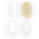 Kit higiene bebes pente + escova cerdas naturais Pimpolho Branco