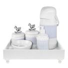 Kit Higiene Blanc Cavalinho Prata e Capa Quarto Bebê Infantil Menino Kit Higiene Blanc Cavalinho Prata e Capa Quarto Bebê Infantil Menino