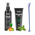 Kit Higiene Bucal Pet Spray + Creme Dental + Escova Cães E Gatos - Menta