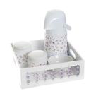 Kit Higiene Com Porcelanas E Capa Borboleta Rosa Quarto Bebê Menina