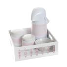 Kit Higiene Com Porcelanas E Capa Florzinha Rosa Quarto Bebê Menina